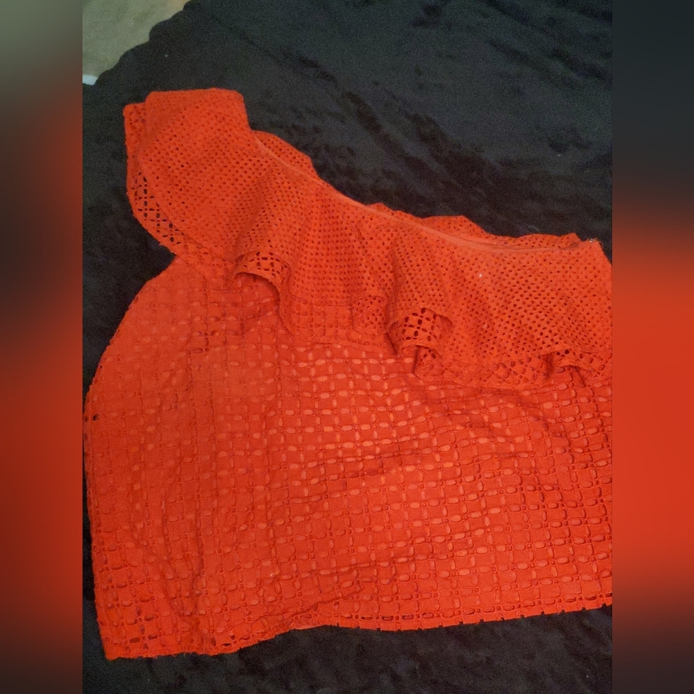 J. Crew Red One-Shoulder Top 14